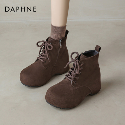 达芙妮马丁靴女款加绒雪地靴厚底