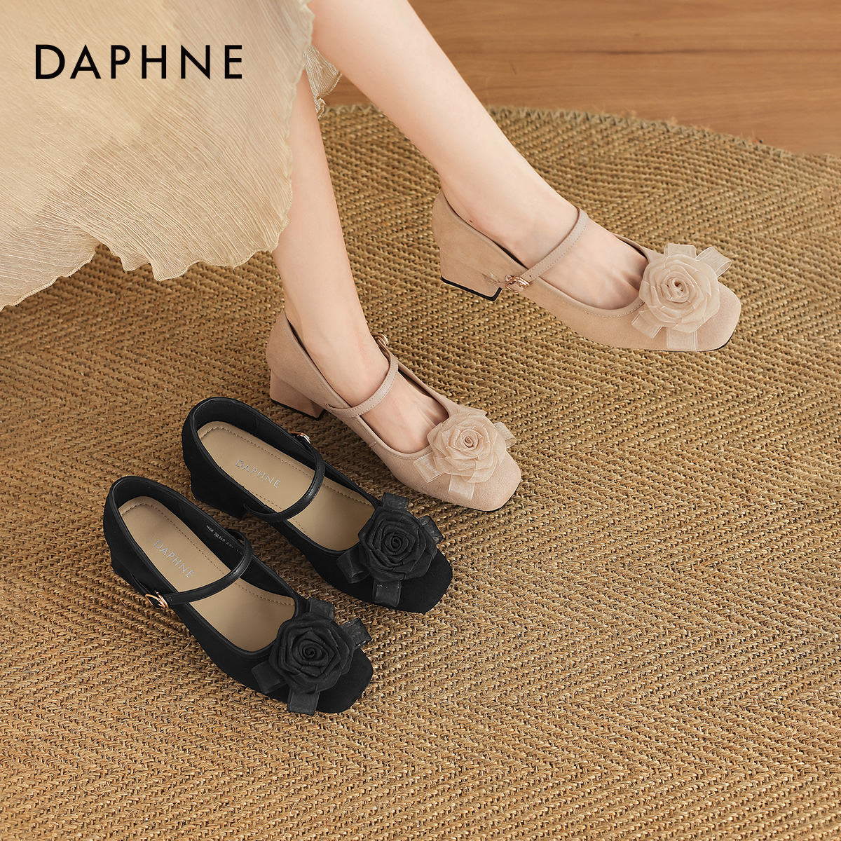 达芙妮山茶花芭蕾单鞋玛丽珍女鞋