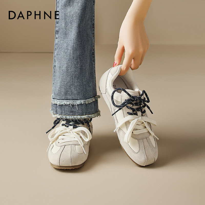 达芙妮内增高德训鞋女2026新款春季阿休闲甘运动鞋芭蕾软底小白鞋
