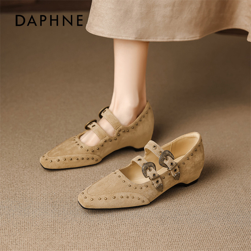 达芙妮坡跟玛丽珍鞋女2026春季新款巨好看芭蕾单鞋子不累脚晚晚鞋