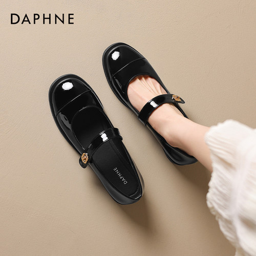 法式单鞋女浅口平底玛丽珍鞋