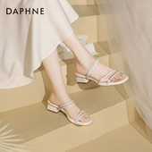 粗跟高跟鞋 达芙妮凉鞋 水钻拖鞋 沙滩凉拖女外穿法式 女夏季 2026女鞋