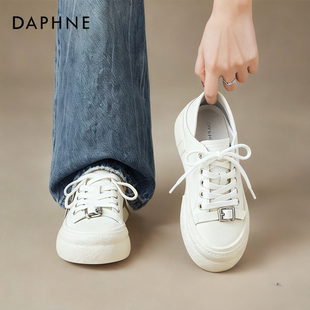 达芙妮厚底小白鞋女2026春季新款高级感增高运动板鞋休闲饼干鞋子