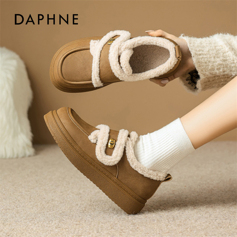 达芙妮加绒勃肯鞋女2026新款冬季加厚毛毛雪地靴外穿厚底保暖棉鞋,女鞋,勃肯鞋/软木鞋,淘宝优惠券,粉丝福利购,淘宝优惠卷