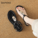 女款 法式 2026新款 达芙妮凉鞋 夹趾平底凉拖女鞋 夏季 绝美黑色沙滩鞋