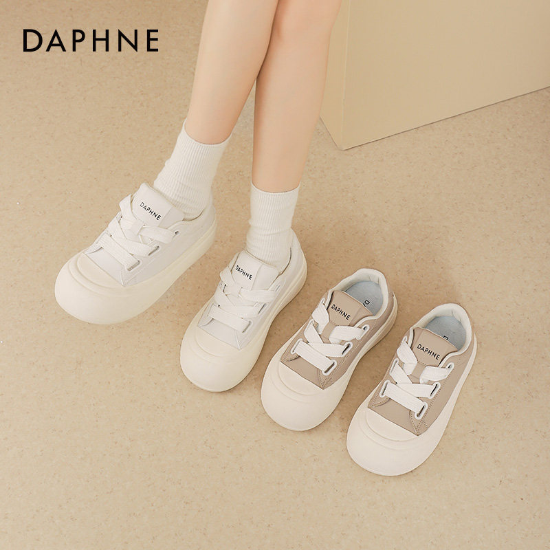 达芙妮厚底小白鞋女款休闲平底鞋2025新款春季爆款大头鞋百搭板鞋