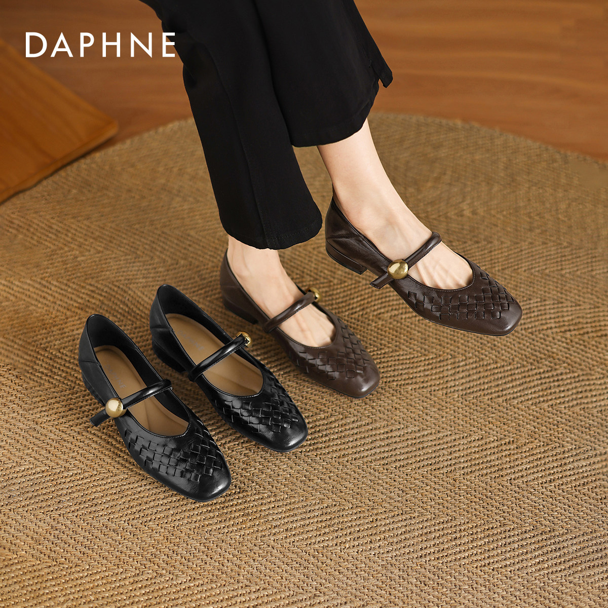 达芙妮法式玛丽珍鞋女2026新款春法式一字扣带小皮鞋平底浅口单鞋,女鞋,浅口单鞋,淘宝优惠券,粉丝福利购,淘宝优惠卷