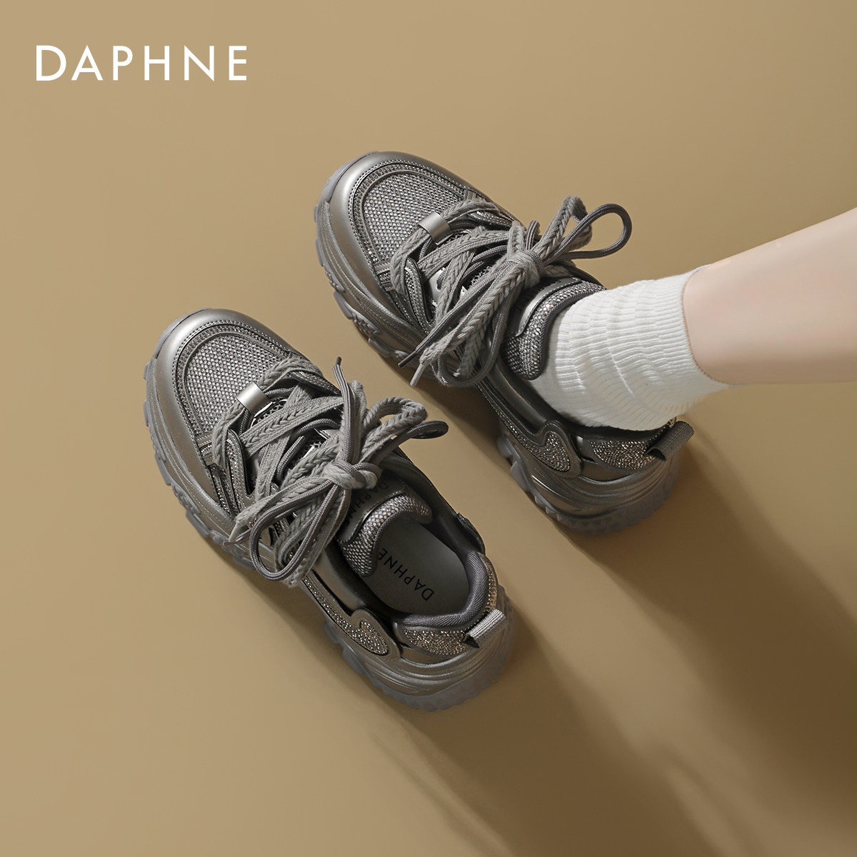 达芙妮厚底老爹鞋2025新款女鞋春夏季网面透气休闲运动鞋增高凉鞋,女鞋,老爹鞋,淘宝优惠券,粉丝福利购,淘宝优惠卷