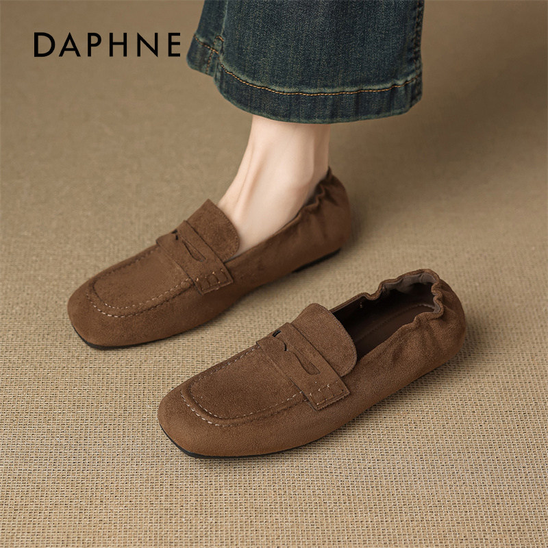 达芙妮老钱风乐福鞋女2026春季新款豆豆勃肯单鞋一脚蹬软底小皮鞋,女鞋,乐福鞋（豆豆鞋）,淘宝优惠券,粉丝福利购,淘宝优惠卷