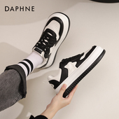 达芙妮小白鞋 女 女厚底显高运动鞋 女2023款 春夏透气撞色星星板鞋