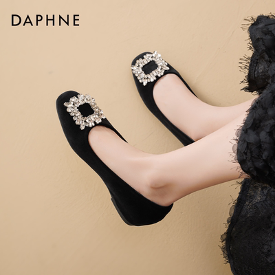 达芙妮法式方钻不累脚浅口单鞋女