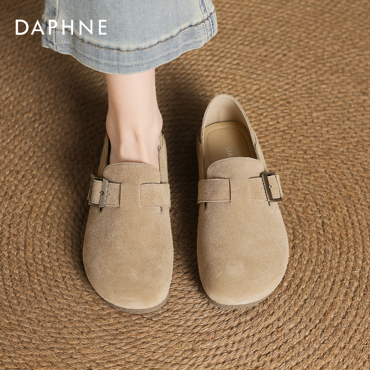 达芙妮全包勃肯鞋秋冬季软底单鞋