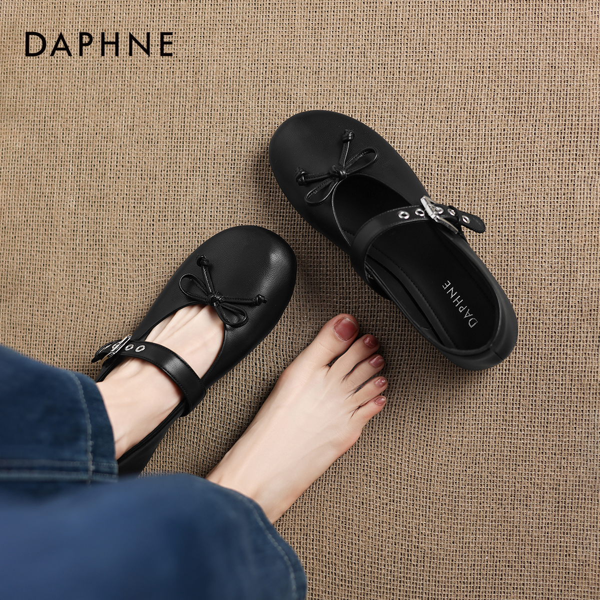 达芙妮平底玛丽珍女鞋小皮鞋单鞋