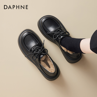 达芙妮加绒乐福鞋通勤单鞋