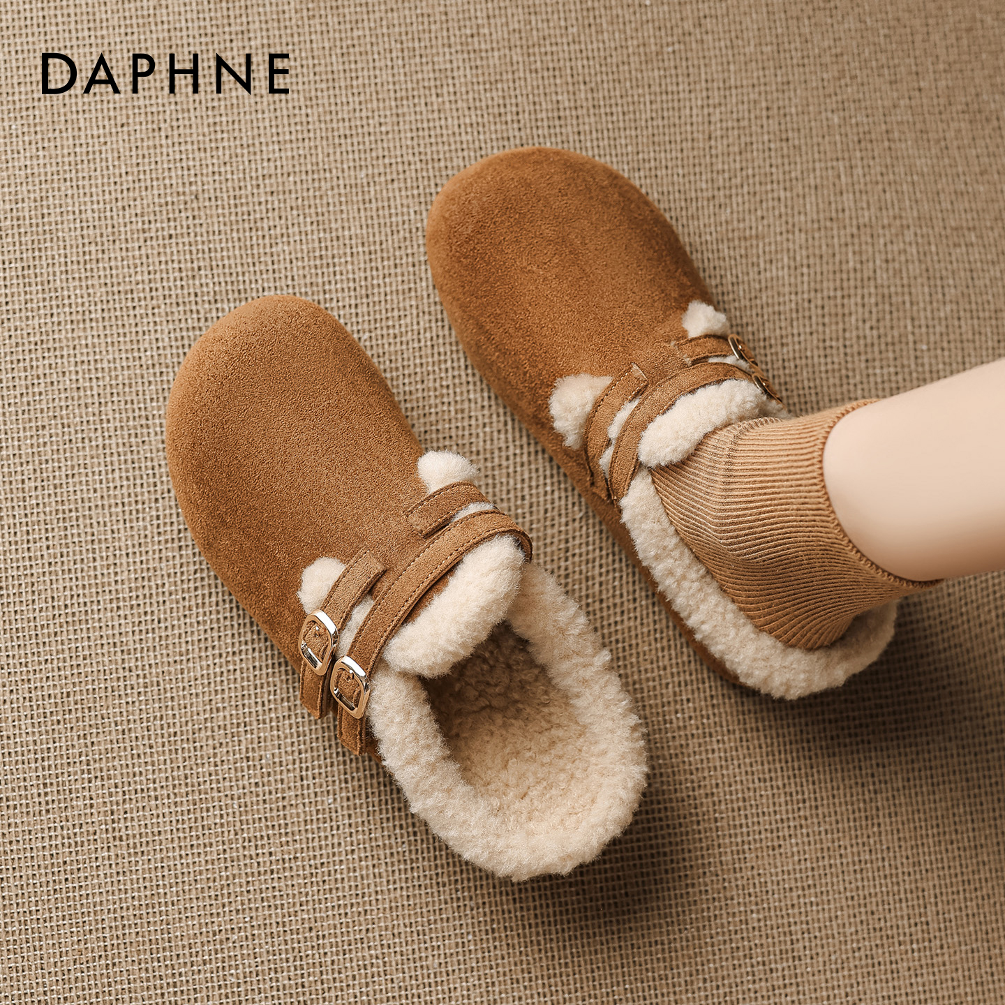 达芙妮加绒勃肯鞋女雪地靴棉鞋