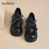 达芙妮厚底乐福鞋 黑色增高软底不累脚英伦风小皮鞋 女春季 2026新款