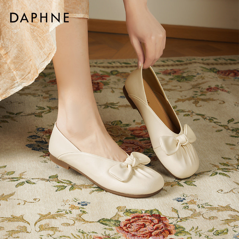 达芙妮浅口单鞋女2025新款春季平底玛丽珍鞋舒适妈妈鞋旗袍鞋子女