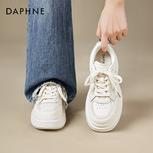 达芙妮厚底小白鞋女款2026春季新款百搭不累脚休闲板鞋加绒棉鞋子