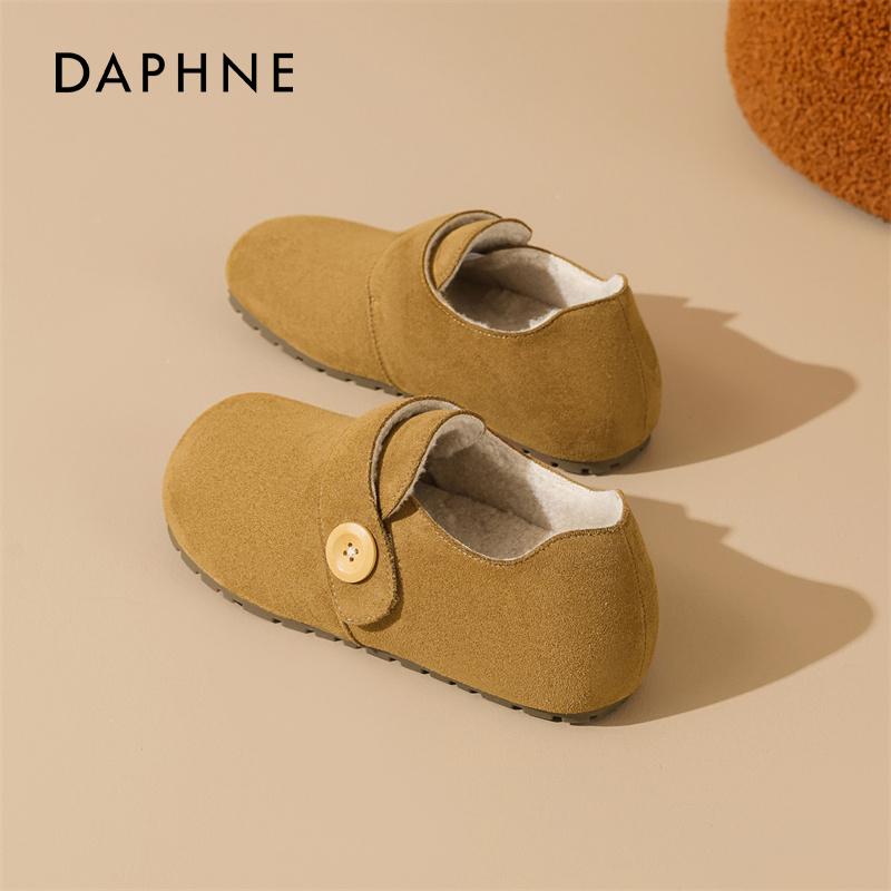 达芙妮加绒勃肯鞋复古咖色雪地靴