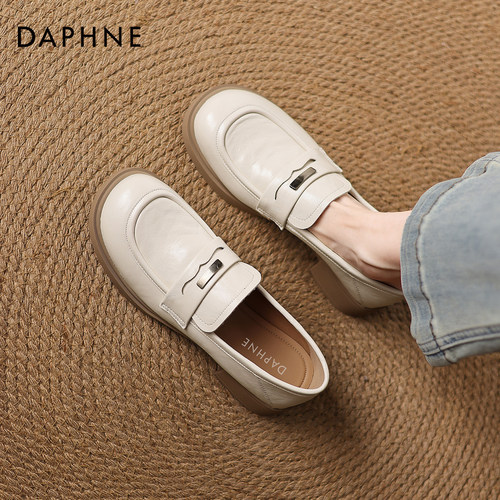 达芙妮厚底英伦百搭乐福鞋单鞋女