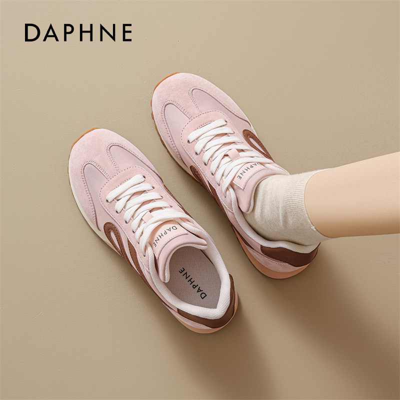 达芙妮粉色德训鞋女2026新款春季巨好看阿休闲甘鞋百搭软底运动鞋,女鞋,时尚休闲鞋,淘宝优惠券,粉丝福利购,淘宝优惠卷