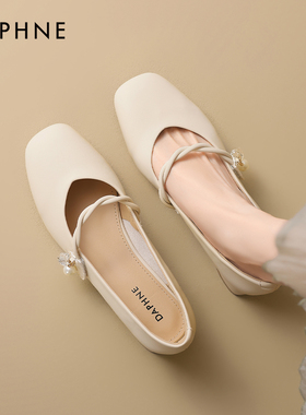 达芙妮单鞋女2025新款春瓢鞋晚晚鞋小皮鞋妈妈鞋冬季法式玛丽珍鞋