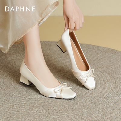 达芙妮浅口单鞋女新款法式高跟鞋