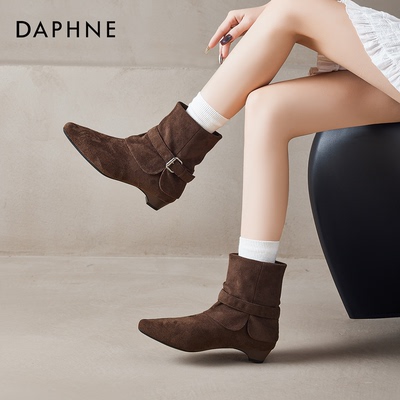 达芙妮粗跟短靴子美拉德女西部靴