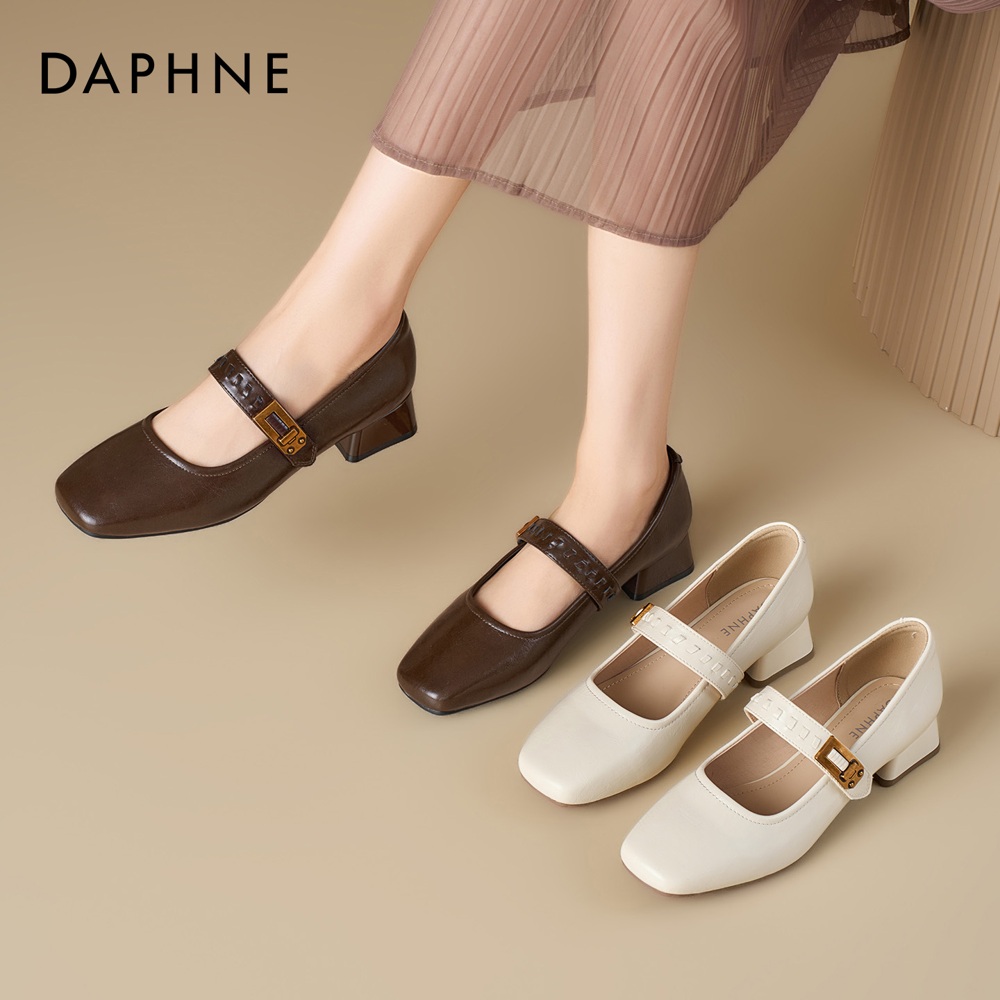 达芙妮复古玛丽珍鞋2025新款单鞋