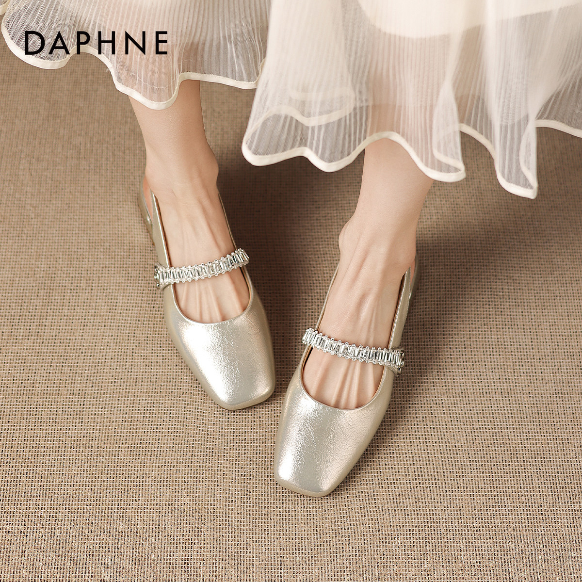 达芙妮包头凉鞋2026新款夏季粗跟厚底外穿夏天女士小皮鞋单鞋女鞋