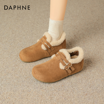达芙妮加绒勃肯鞋厚底毛毛雪地靴