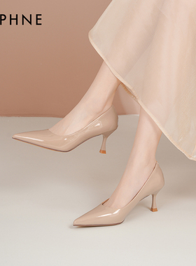 达芙妮高跟鞋女2025新款法式女鞋秋冬气质尖头通勤工作鞋细跟单鞋