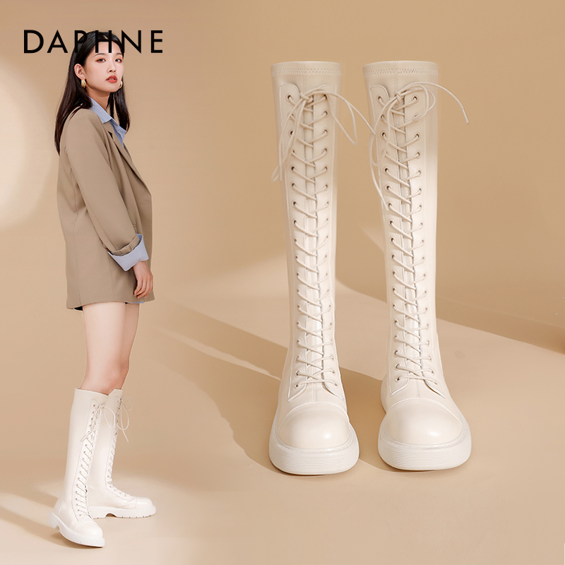 达芙妮骑士靴长筒马丁靴