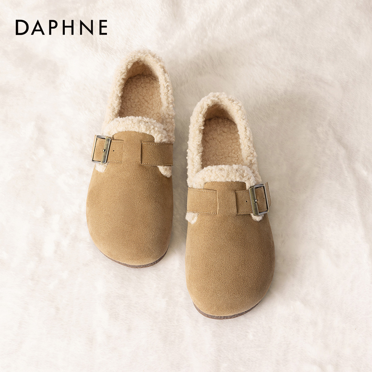 达芙妮勃肯鞋毛绒雪地靴女款2026新款春季毛毛鞋平底单鞋加绒棉鞋,女鞋,勃肯鞋/软木鞋,淘宝优惠券,粉丝福利购,淘宝优惠卷