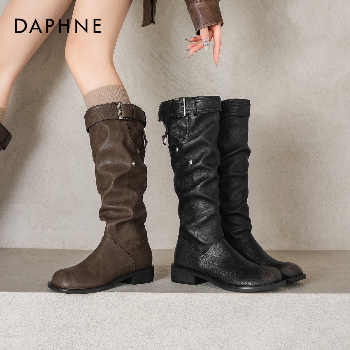 复古风褶皱靴，秋冬穿搭利器