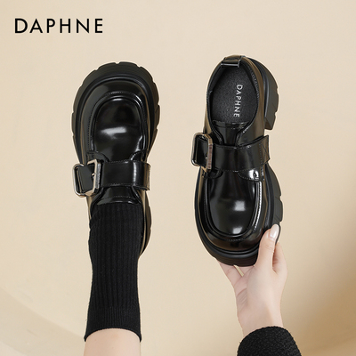 达芙妮厚底乐福鞋女小皮鞋