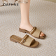 达芙妮复古拖鞋 子 方头平底一字拖沙滩罗马凉鞋 女外穿2026新款 春季
