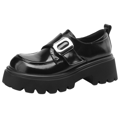 达芙妮厚底乐福鞋女英伦风小皮鞋