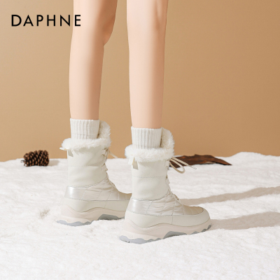 【达芙妮】厚底雪地靴登山棉鞋女