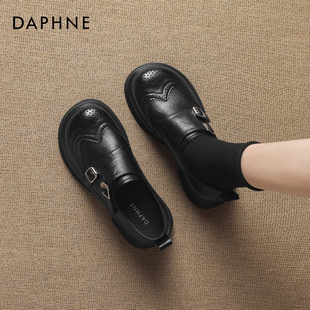 春季 2026新款 英伦厚底小皮鞋 布洛克鞋 达芙妮黑色乐福鞋 豆豆鞋 女款