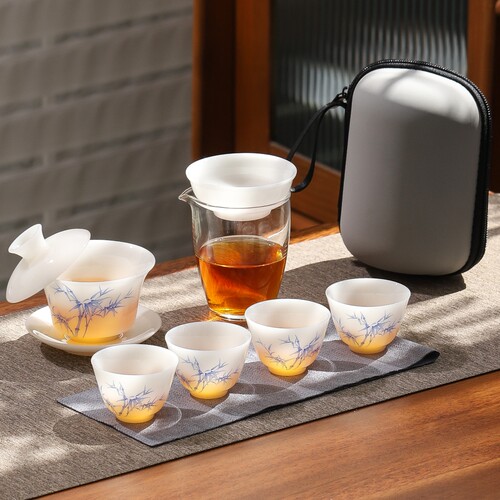 冰种璞玉旅行家用茶具便携茶具