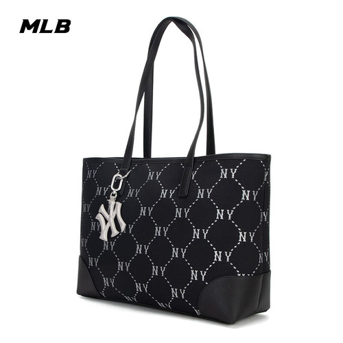 MLB男女情侣手提包老花单肩包休闲通勤托特包3AORL014N