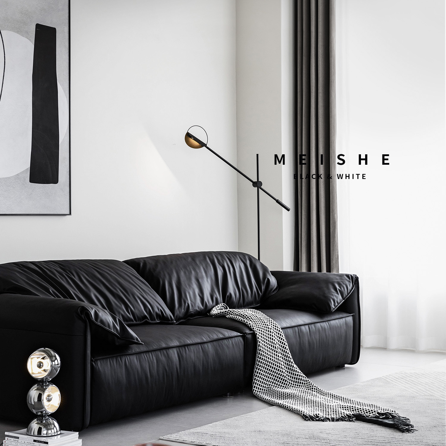 魅舍北欧baxter大象耳朵皮沙发