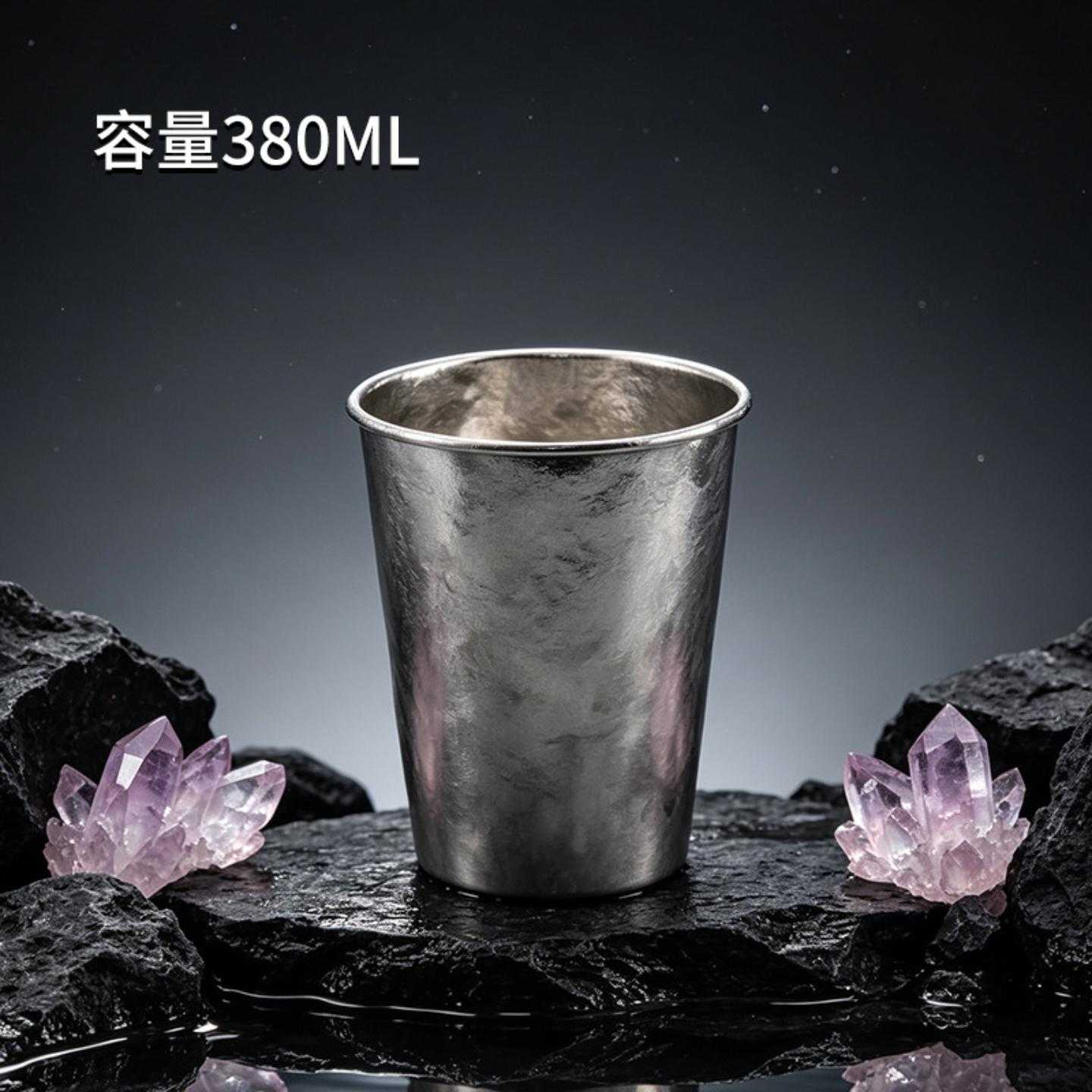 纯钛杯可折叠水杯轻奢高级感茶杯家用牙杯漱口杯子高颜值啤酒杯子