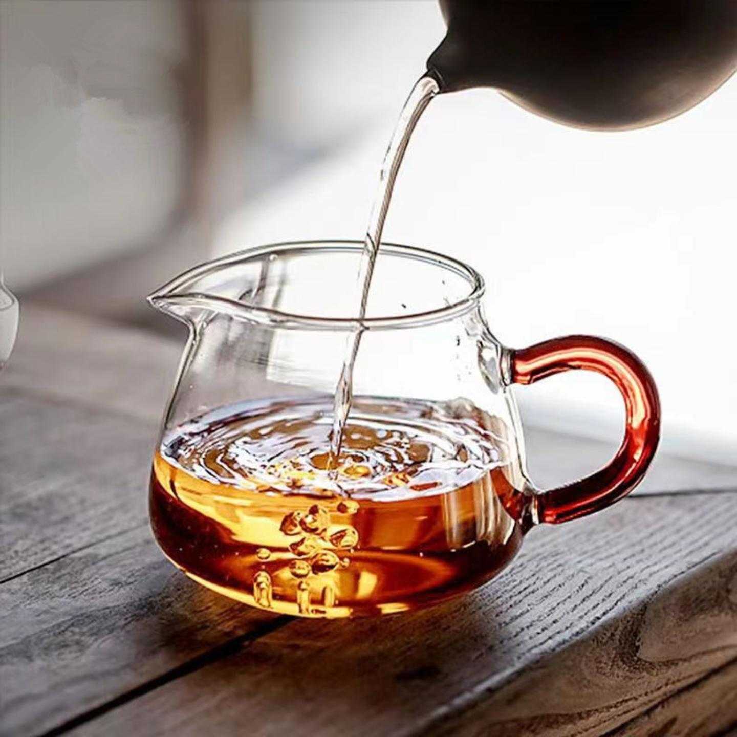 彩把高硼硅玻璃茶具公道杯茶海分茶器过滤企鹅杯大小容量