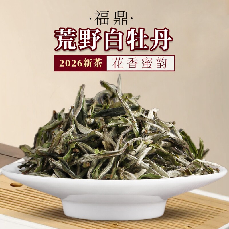 2026年荒野白牡丹毫香花香蜜韵福鼎白茶花香老树牡丹王250g礼盒装