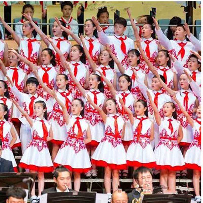 六一儿童表演服装演出服合唱服大合唱团男女童礼服小学生朗诵红歌