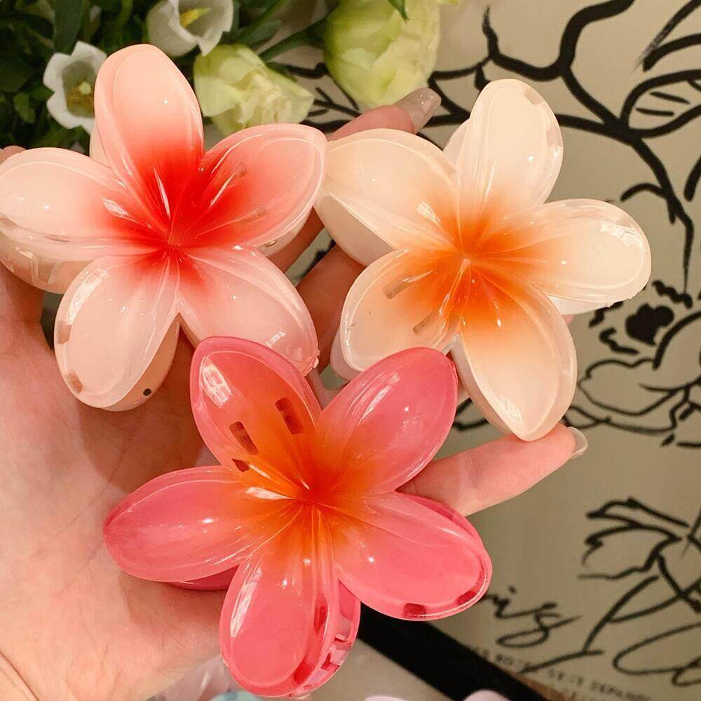 Hair Flower Clip Clips Hawaiian Plumeria Beach Flowers Claw