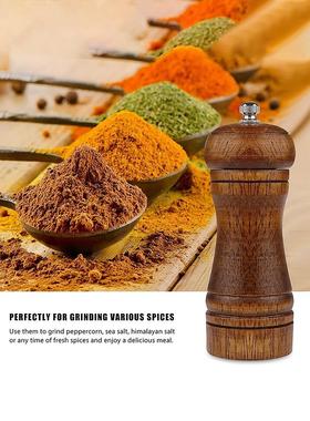 Pepper Mill Oak Wood Salt and Pepper Grinder Adjustable