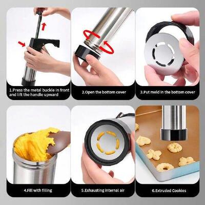 Butter Cake Decorating Tool Reusable Cookie Press Stainless